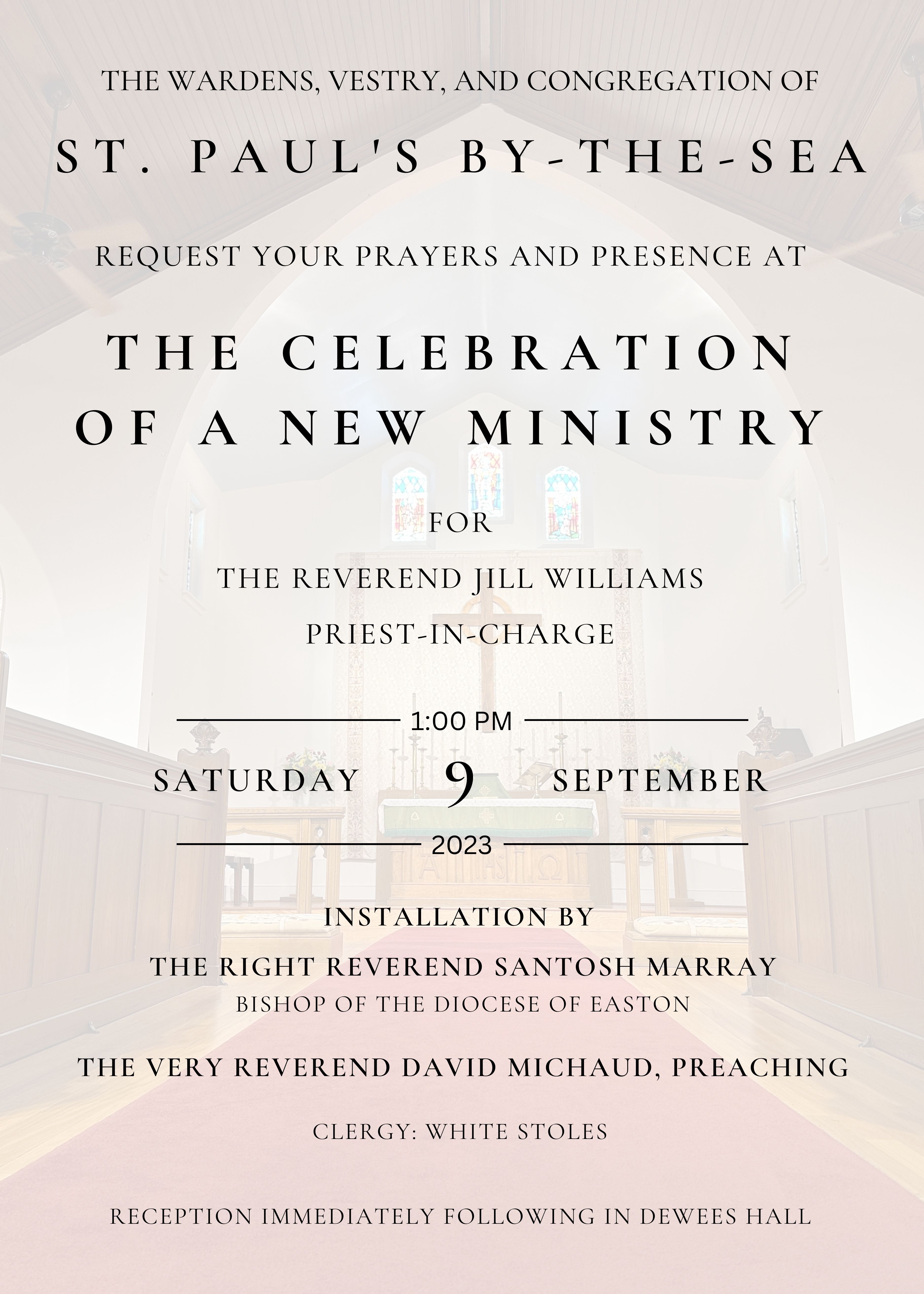 a flyer for the celebration of a new church